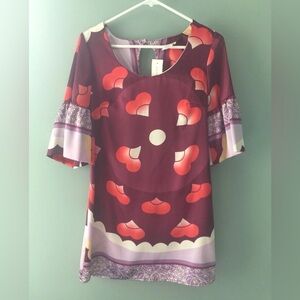 Women’s Rubber Ducky Red and Purple Mod Mini Dress NWT